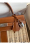Hermes Picnic Kelly 28cm Bag in Wicker with Barenia Leather Replica