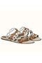 Hermes Thalassa Sandals In Brown/White Lambskin Replica