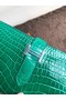 Hermes 100% genuine crocodile leather kelly Wallet 33569 green  Replica