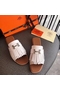 Hermes Auteuil Sandals In White Calfskin  Replica