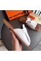 Hermes Auteuil Sandals In White Calfskin  Replica