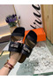 Hermes Avenue Sandals In Black Calfskin  Replica