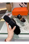 Hermes Avenue Sandals In Black Calfskin  Replica