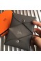 Hermes Bastia Epsom card case H0369 dark grey  Replica