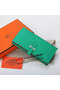 Hermes Bearn Japonaise Bi-Fold Wallet Grainy Leather A208 Light Green  Replica