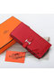 Hermes Bearn Japonaise Bi-Fold Wallet Grainy Leather A208 Red  Replica