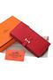 Hermes Bearn Japonaise Bi-Fold Wallet Grainy Leather A208 Red  Replica