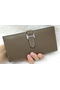 Hermes Bearn Japonaise Bi-Fold Wallet Litchi Leather A208 Khaki  Replica