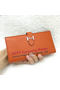 Hermes Bearn Japonaise Bi-Fold Wallet Litchi Leather A208 Orange  Replica