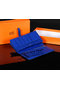 Hermes Bearn Japonaise Bi-Fold Wallet Original Leather A1018 Blue  Replica