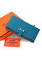 Hermes Bearn Japonaise Bi-Fold Wallet Original Leather A208 Blue  Replica