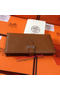 Hermes Bearn Japonaise Grainy Leather Wallet H8622W Wheat  Replica
