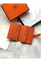 Hermes Bearn Mini Wallet In Orange Epsom Leather  Replica