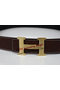 Hermes Belt Lizard Leather HB5326 Brown  Replica