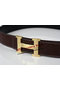 Hermes Belt Lizard Leather HB5326 Brown  Replica