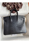 Hermes Birkin 25 Bag In Black Matte Alligator Crocodile Skin  Replica
