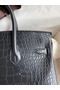 Hermes Birkin 25 Bag In Black Matte Alligator Crocodile Skin  Replica