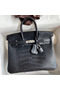 Hermes Birkin 25 Bag In Black Matte Alligator Crocodile Skin  Replica