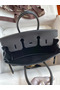 Hermes Birkin 25 Handmade Bag In Black Clemence Leather  Replica
