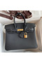 Hermes Birkin 25 Handmade Bag In Black Clemence Leather  Replica