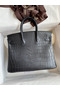 Hermes Birkin 25 Handmade Bag In Black Crocodile Niloticus Matte Skin  Replica