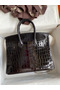 Hermes Birkin 25 Handmade Bag In Black Crocodile Niloticus Shiny Skin  Replica