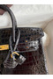 Hermes Birkin 25 Handmade Bag In Black Crocodile Niloticus Shiny Skin  Replica