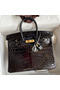 Hermes Birkin 25 Handmade Bag In Black Crocodile Niloticus Shiny Skin  Replica