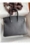 Hermes Birkin 25 Handmade Bag In Black Epsom Calfskin  Replica