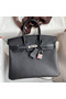 Hermes Birkin 25 Handmade Bag In Black Epsom Calfskin  Replica