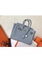 Hermes Birkin 25 Handmade Bag In Blue Lin Clemence Leather  Replica