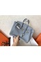 Hermes Birkin 25 Handmade Bag In Blue Lin Clemence Leather  Replica