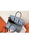 Hermes Birkin 25 Handmade Bag In Blue Lin Clemence Leather  Replica