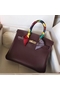 Hermes Birkin 25 Handmade Bag In Burgundy Swift Leather  Replica