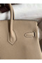 Hermes Birkin 25 Handmade Bag In Grey Clemence Leather  Replica