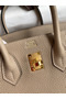 Hermes Birkin 25 Handmade Bag In Grey Clemence Leather  Replica