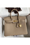 Hermes Birkin 25 Handmade Bag In Grey Clemence Leather  Replica