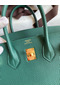 Hermes Birkin 25 Handmade Bag In Malachite Clemence Leather  Replica