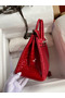 Hermes Birkin 25 Handmade Bag In Red Crocodile Porosus Shiny Skin  Replica
