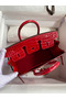 Hermes Birkin 25 Handmade Bag In Red Crocodile Porosus Shiny Skin  Replica