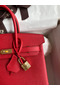 Hermes Birkin 25 Handmade Bag In Red Epsom Calfskin  Replica