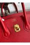 Hermes Birkin 25 Handmade Bag In Red Epsom Calfskin  Replica