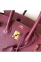 Hermes Birkin 25 Handmade Bag In Ruby Clemence Leather  Replica