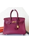 Hermes Birkin 25 Handmade Bag In Ruby Clemence Leather  Replica