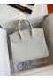 Hermes Birkin 25 Handmade Bag In White Epsom Calfskin  Replica