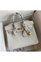 Hermes Birkin 25 Handmade Bag In White Epsom Calfskin  Replica