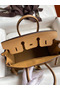 Hermes Birkin 25 Retourne Handmade Bag In Biscuit Epsom Calfskin  Replica