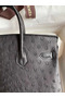 Hermes Birkin 25 Retourne Handmade Bag In Black Ostrich Leather  Replica