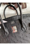 Hermes Birkin 25 Retourne Handmade Bag In Black Ostrich Leather  Replica