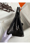 Hermes Birkin 25 Retourne Handmade Bag In Black Shiny Alligator Leather  Replica
